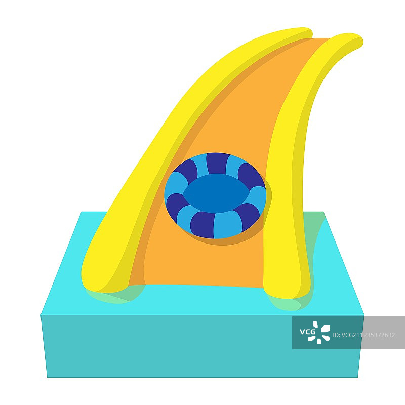 水上乐园滑梯卡通图标图片素材
