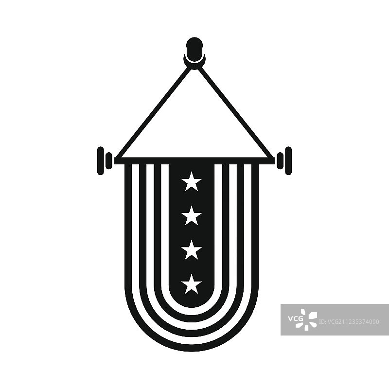 带有美国国旗图标的三角旗图片素材