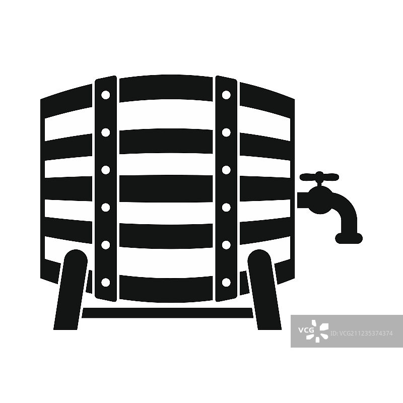 带水龙头图标的啤酒木桶图片素材