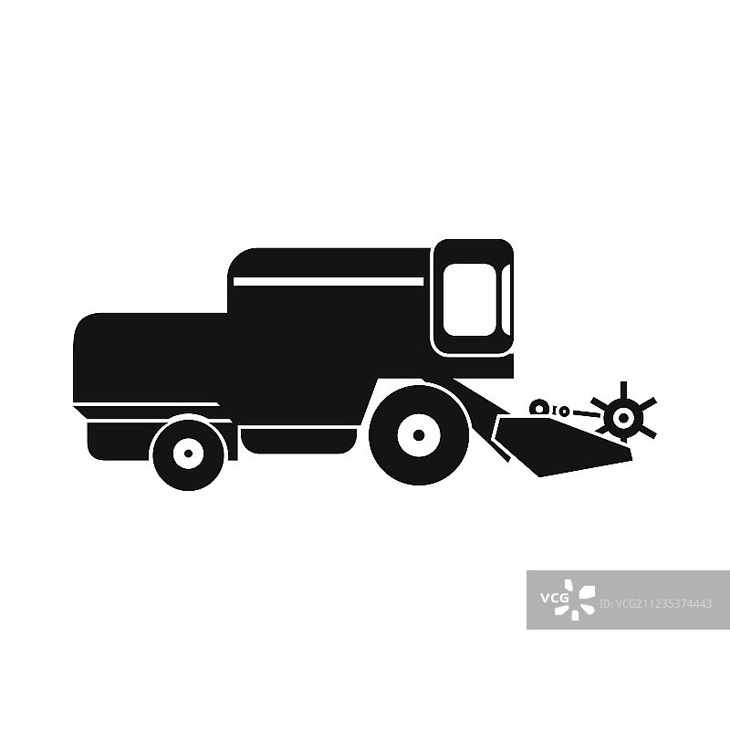 联合收割机图标黑色图片素材