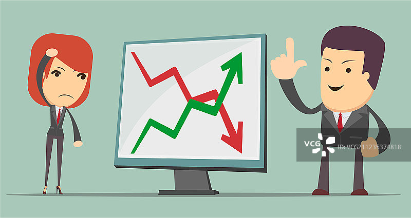 有盈亏箭头的商务人士图片素材