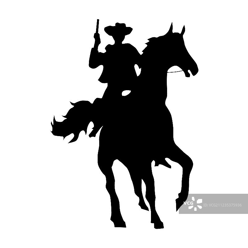 牛仔剪影（黑色）图片素材