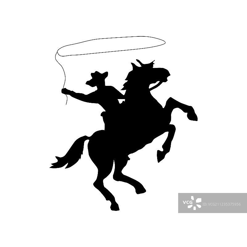 牛仔剪影（黑色）图片素材