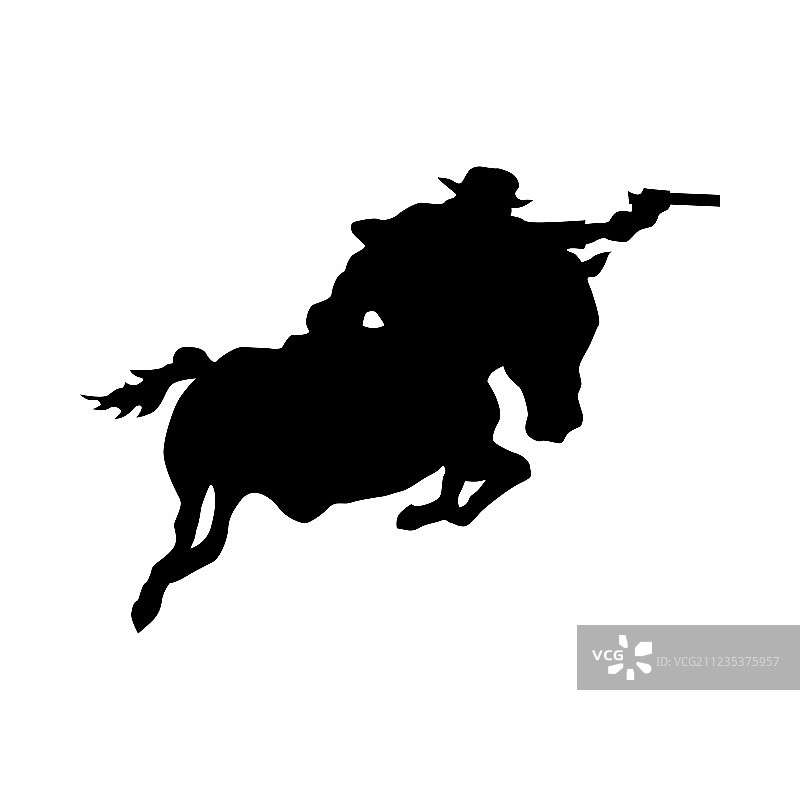 牛仔剪影（黑色）图片素材