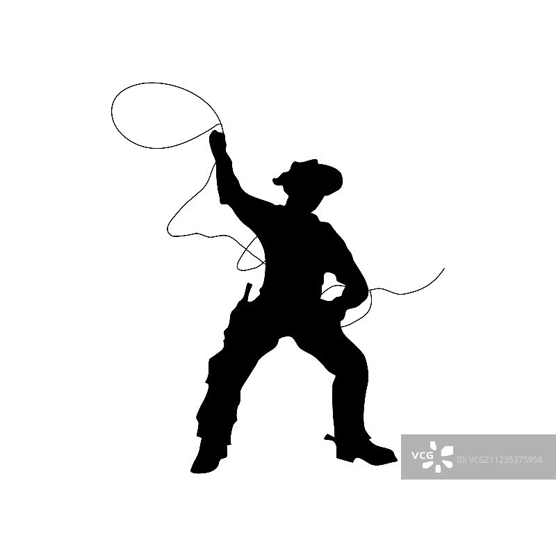 牛仔剪影（黑色）图片素材