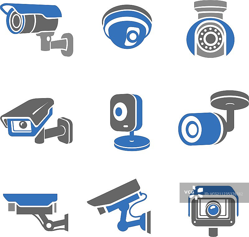 视频监控安全摄像头图标图片素材