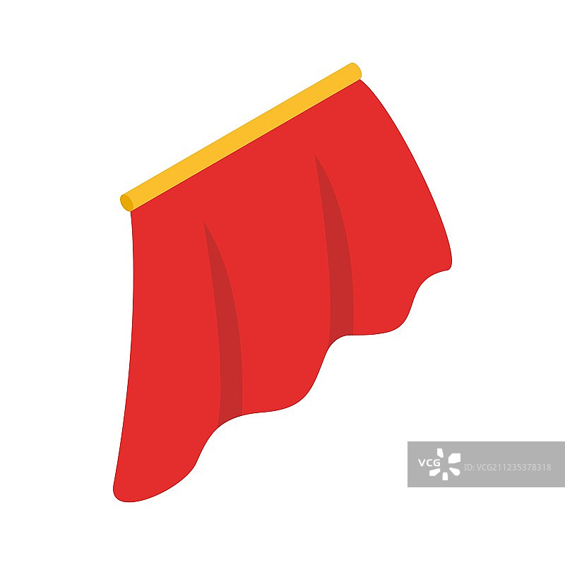 红色披肩图标2.5D风格图片素材