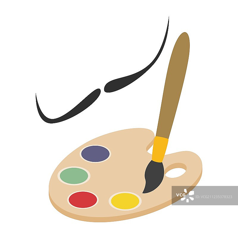 画家图标2.5D风格图片素材