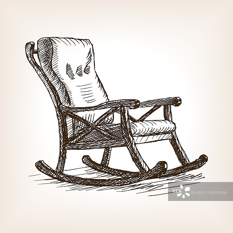 摇椅素描风格图片素材