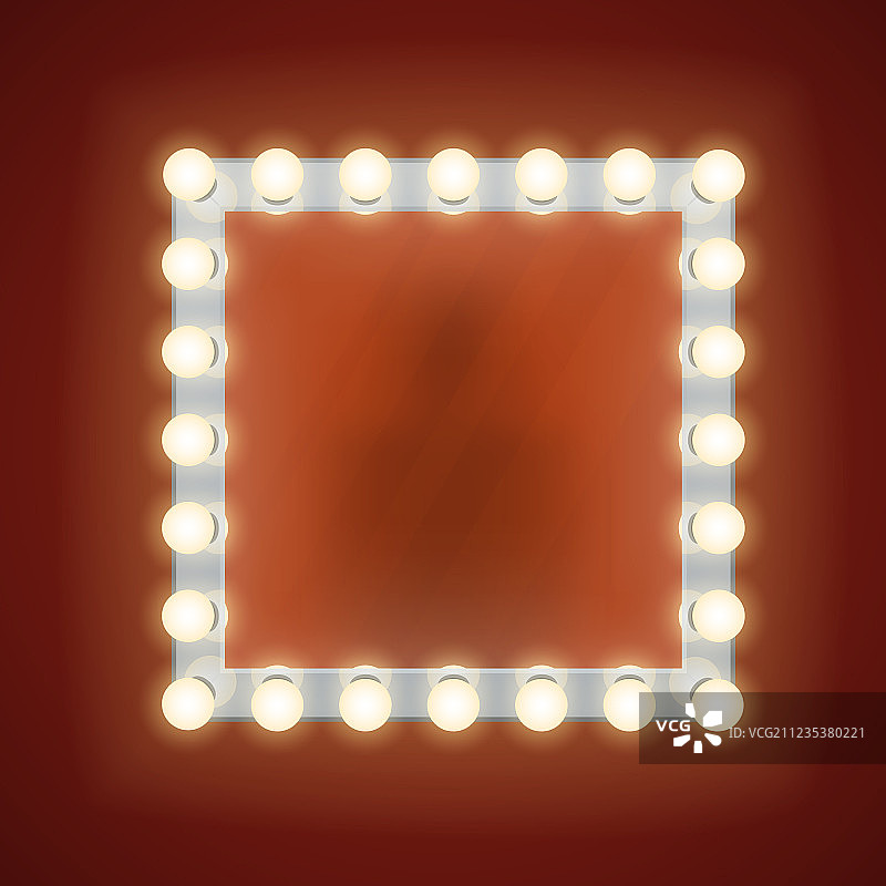 带灯泡的化妆镜图片素材