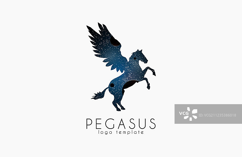 宇宙飞马标志创意logo星图片素材