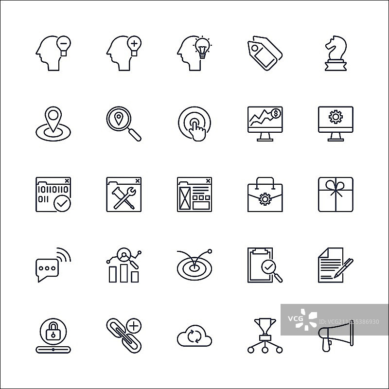 SEO大纲图标集图片素材