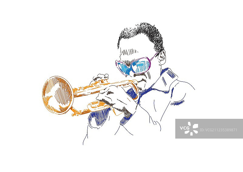 男子演奏乐器图片素材