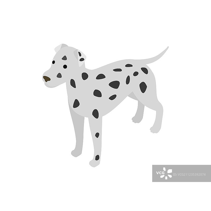 斑点狗图标2.5D风格图片素材
