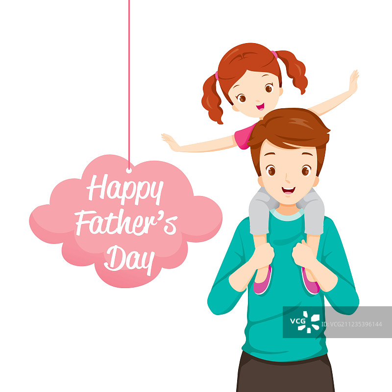 父亲肩扛女儿图片素材