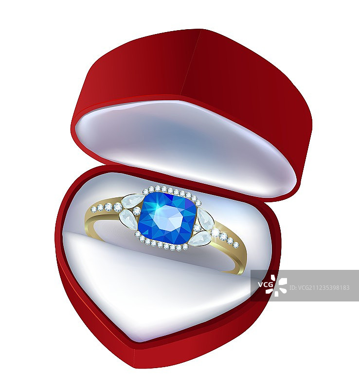 礼品盒中的戒指图片素材