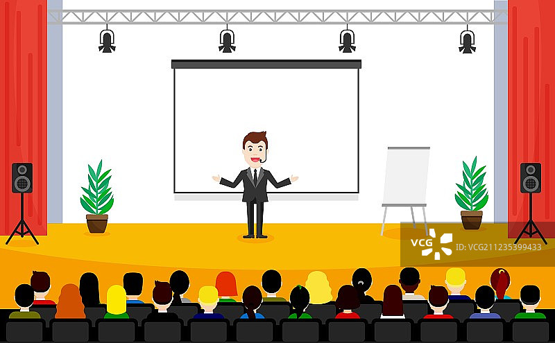 公开演讲概念：人们坐在图片素材