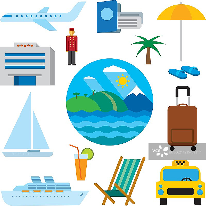 热带度假村图标图片素材