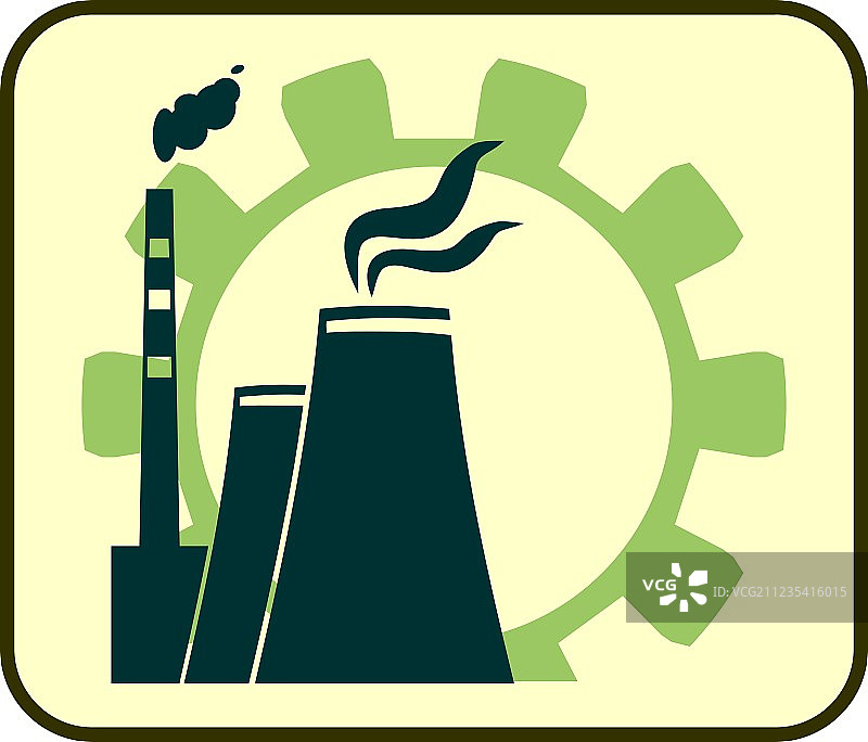 能源发电原子站和齿轮图标图片素材