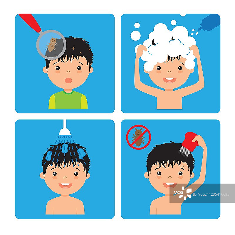长虱子的男孩图片素材