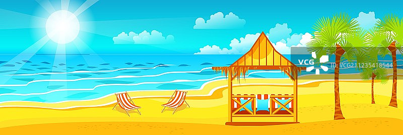 阳光明媚的夏日海滩图片素材