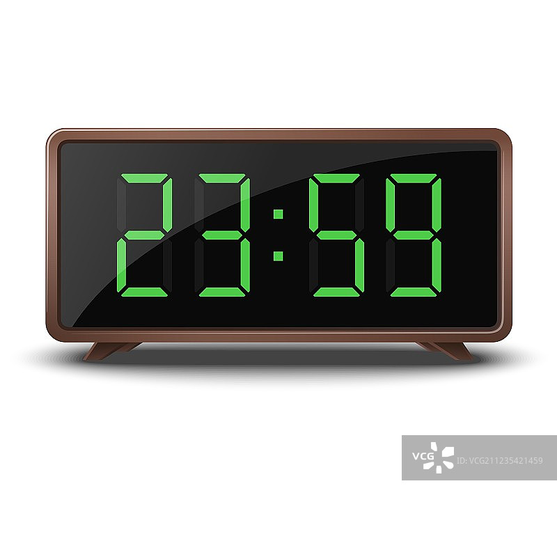 复古绿色数字时钟图片素材