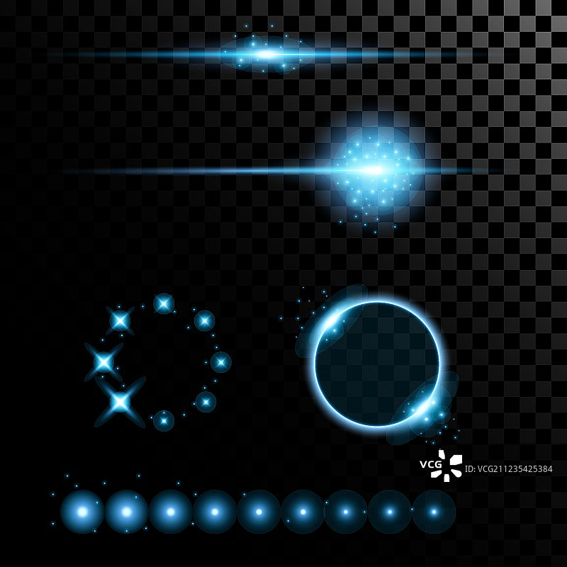 辉光效果创意概念套装图片素材