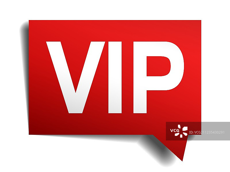 红色3D逼真纸质VIP语音泡泡图片素材