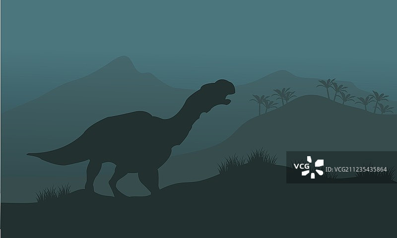 禽龙剪影图片素材