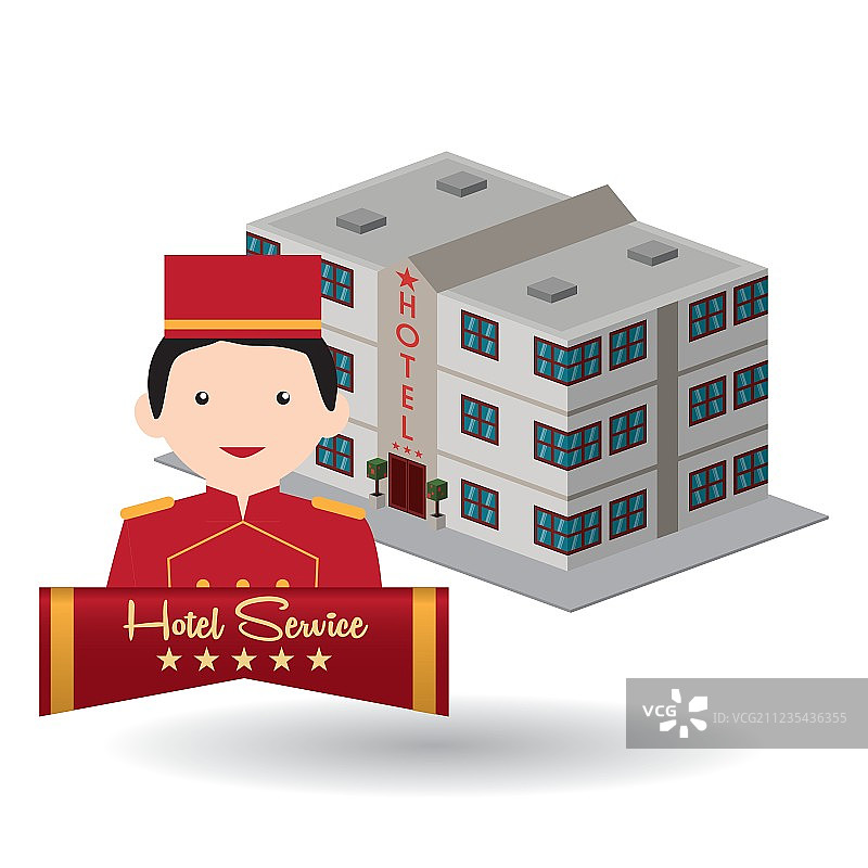 酒店设计旅游图标孤立和扁平图片素材