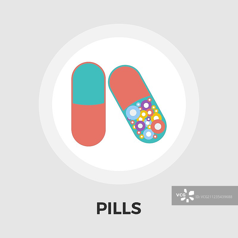 避孕药扁平图标图片素材