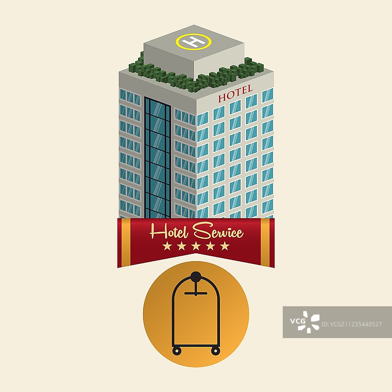 酒店设计旅游图标孤立和扁平图片素材