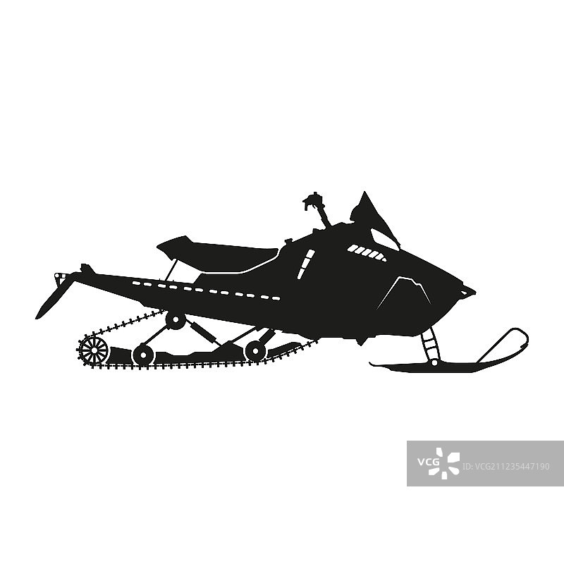 雪地摩托黑色剪影图片素材