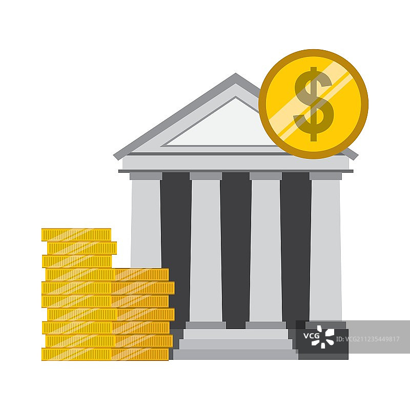 硬币和银行图标货币设计图图片素材