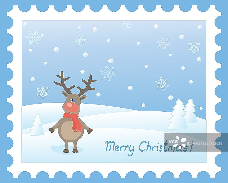 雪地里的鹿图片素材