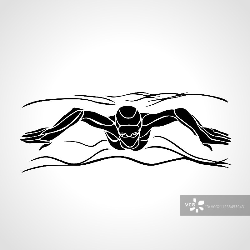 蛙泳女运动员剪影图片素材