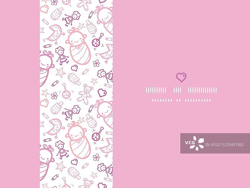 女婴横幅无缝图案图片素材