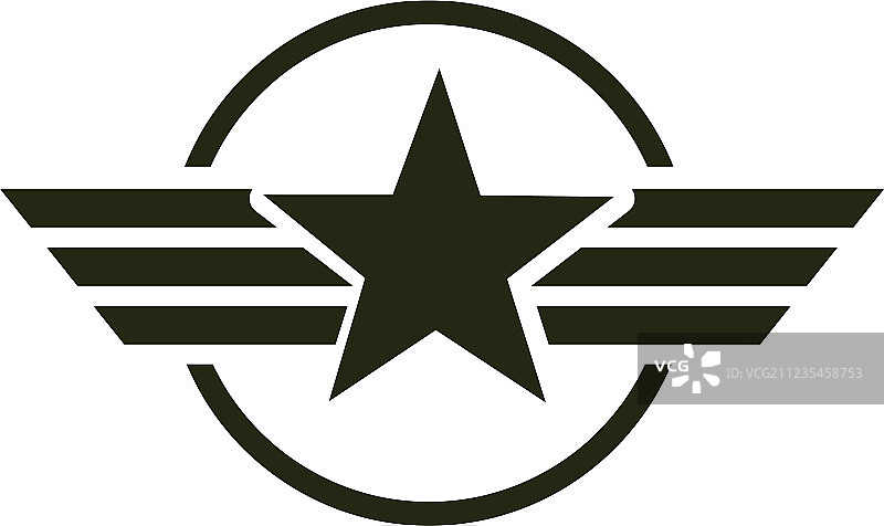 孤立的军用星星标志图标图片素材