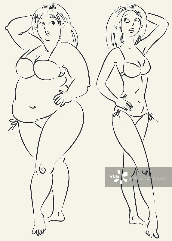 身材胖瘦的女人图片素材