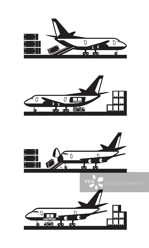 不同类型的货运飞机图片素材