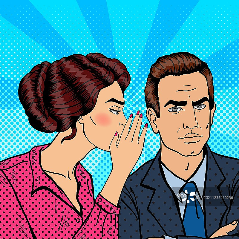 年轻女人和丈夫窃窃私语图片素材