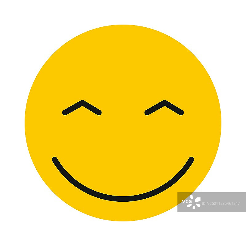 快乐的笑脸图标扁平风格图片素材