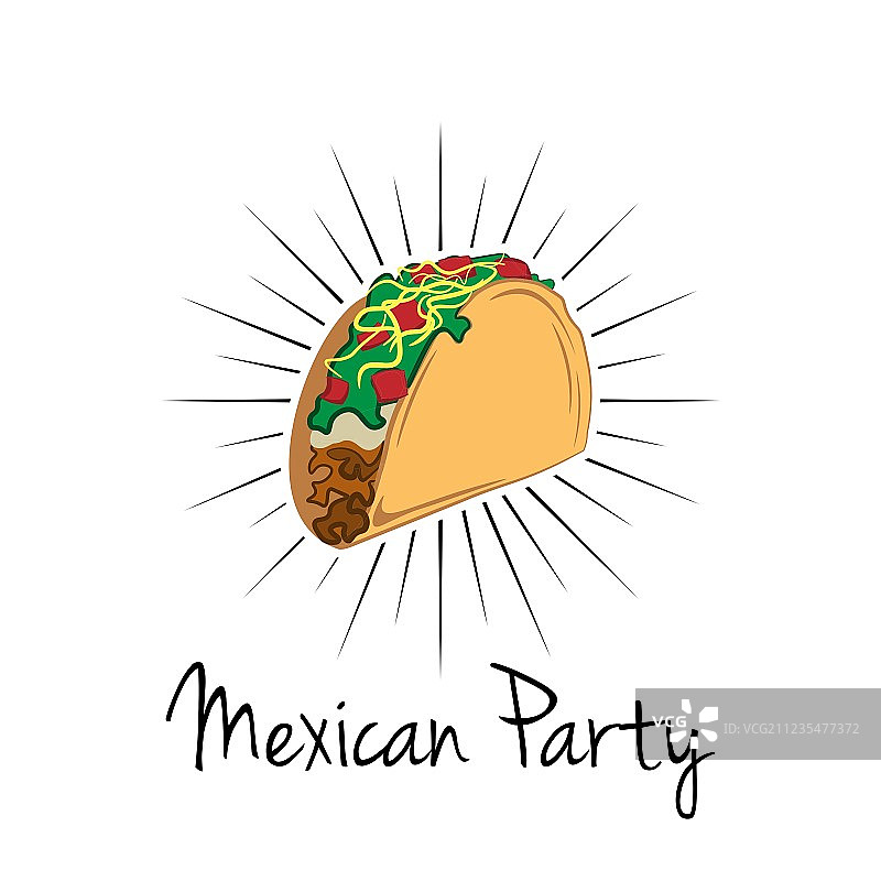 白色背景下的墨西哥卷饼，墨西哥美食图片素材