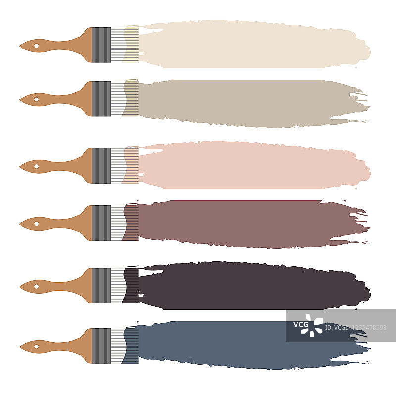 画笔图标和色板笔触图片素材