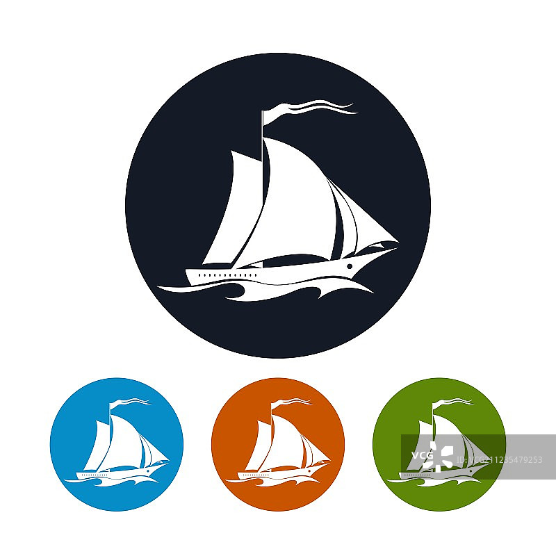 帆船图标图片素材