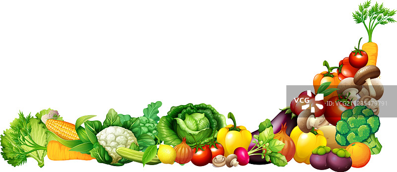 带有新鲜蔬菜和水果的纸质设计图片素材