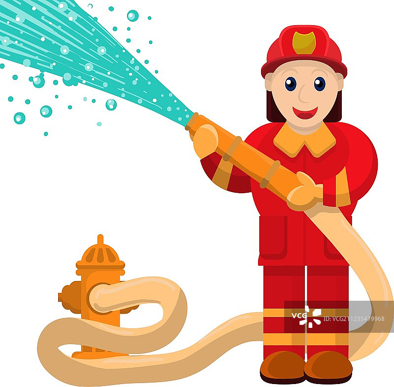 消防员正在浇水图片素材