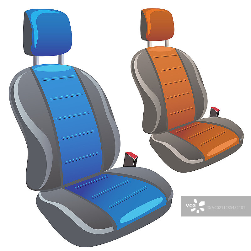两种颜色的汽车运动座椅图片素材