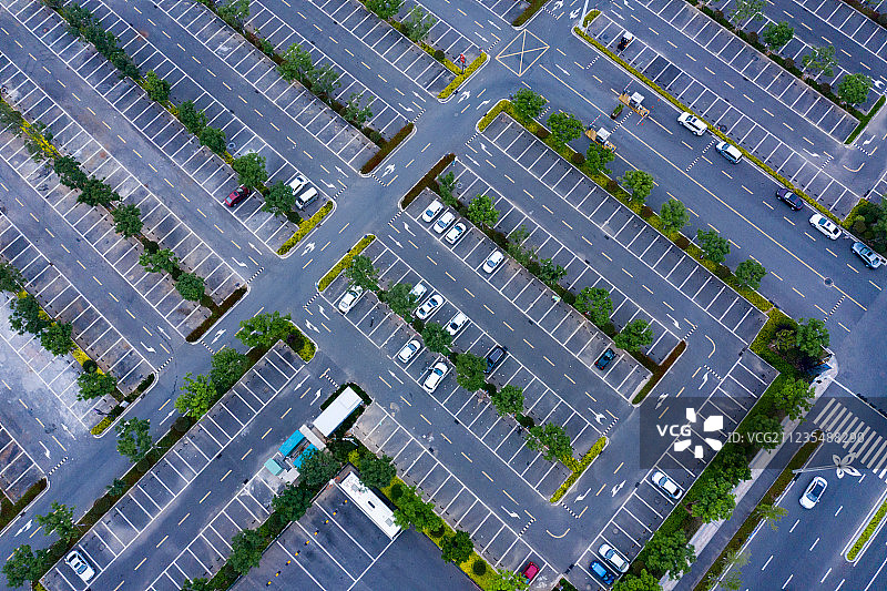 停车场航拍视角图片素材