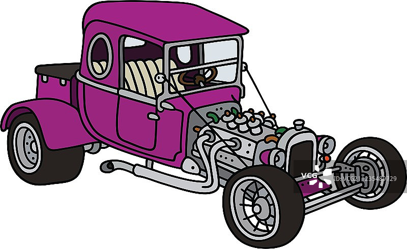 紫色改装车图片素材